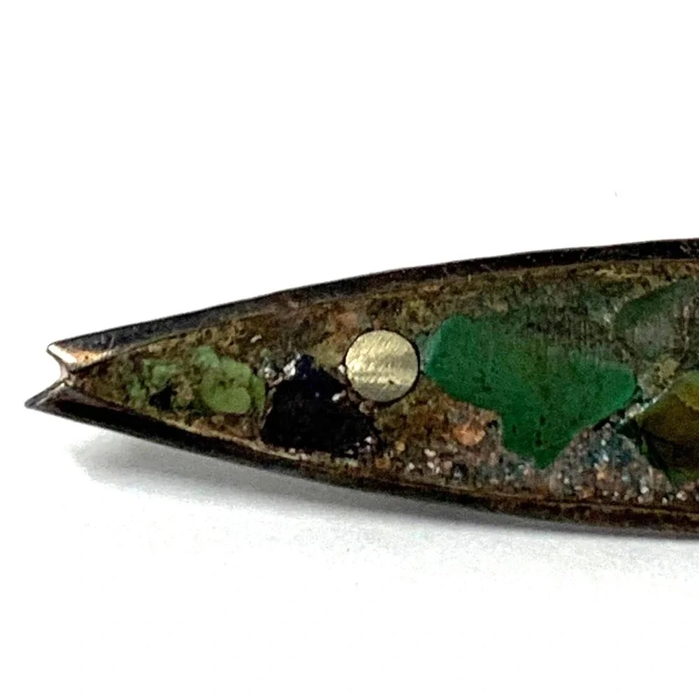 Vintage Taxco Mexican Sterling Inlaid‎ Turquoise Fish Pin/Brooch